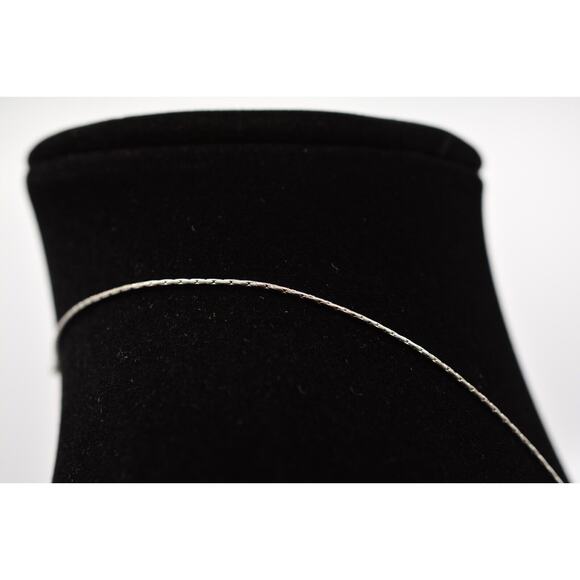 Cabochon Pendant Necklace Silver Tone Chain Faux Turquoise Inlay Dangle Bin7A - Picture 6 of 12